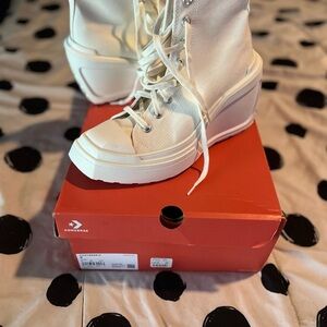 Converse Women's White High-Top Sneakers 70 De Lux Wedge